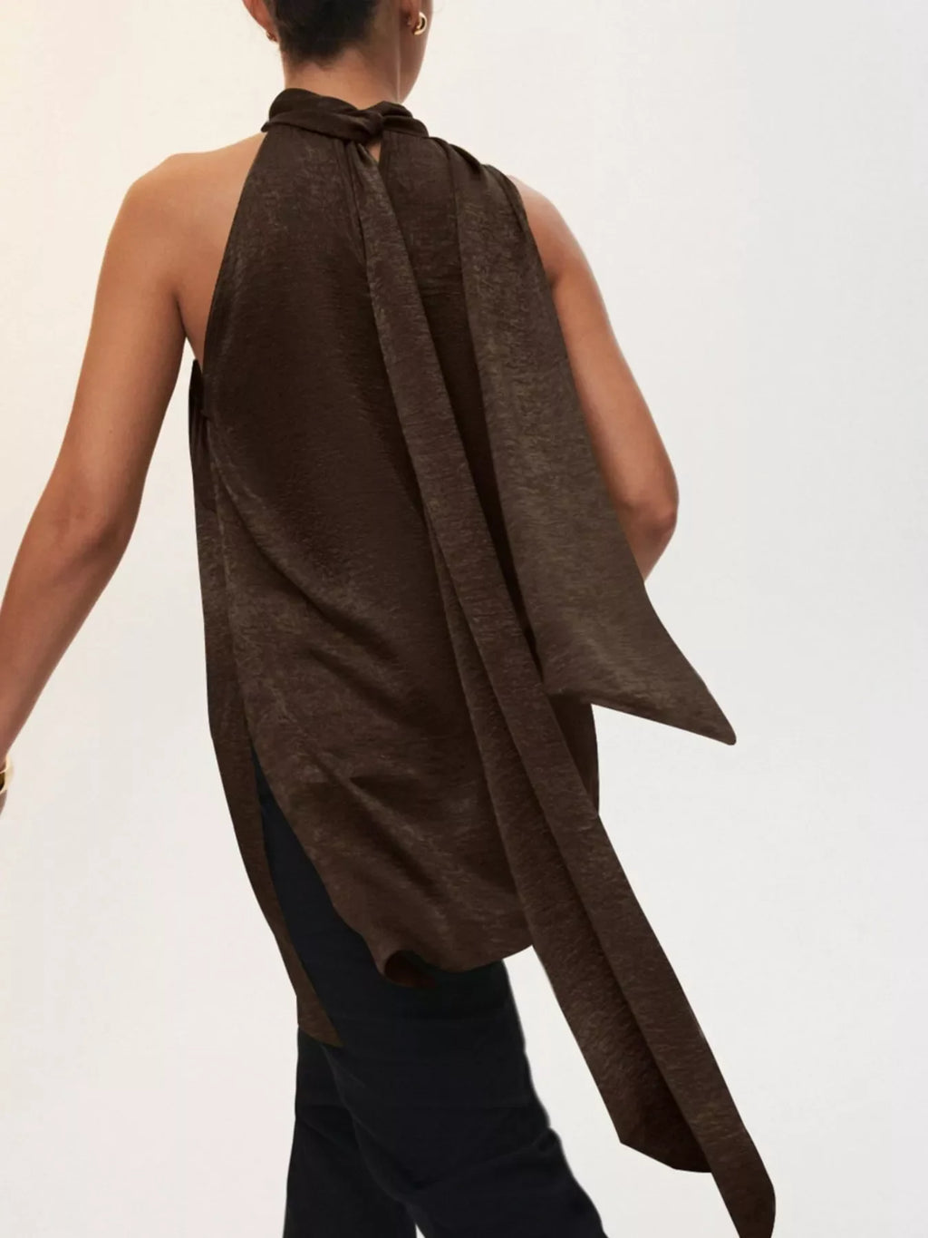 Elegant Halter Neck Asymmetrical Sleeveless Top