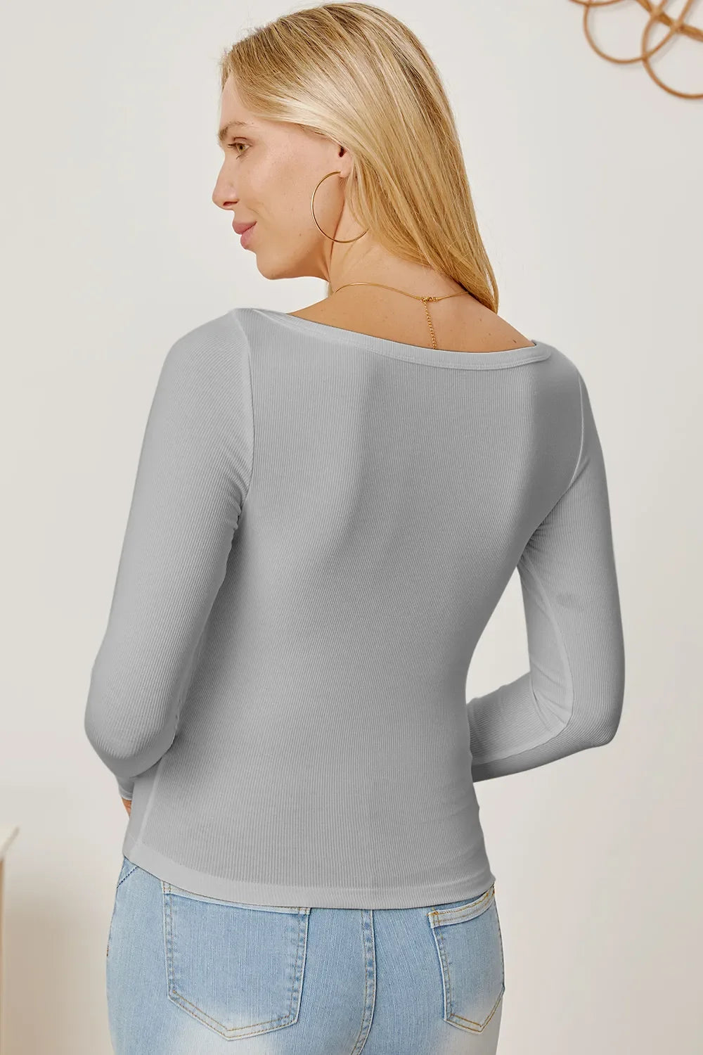 Square Neck Long Sleeve T-Shirt