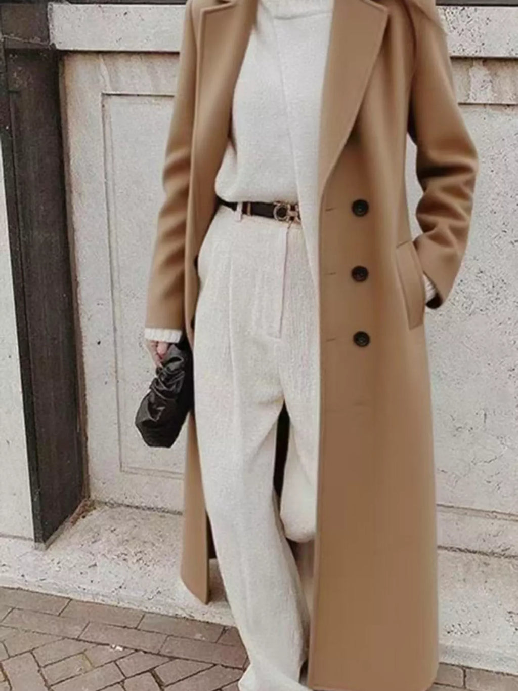 Double-Breasted Longline Overcoat