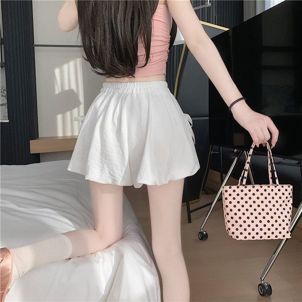 Bowknot High Waist Bubble Skirt