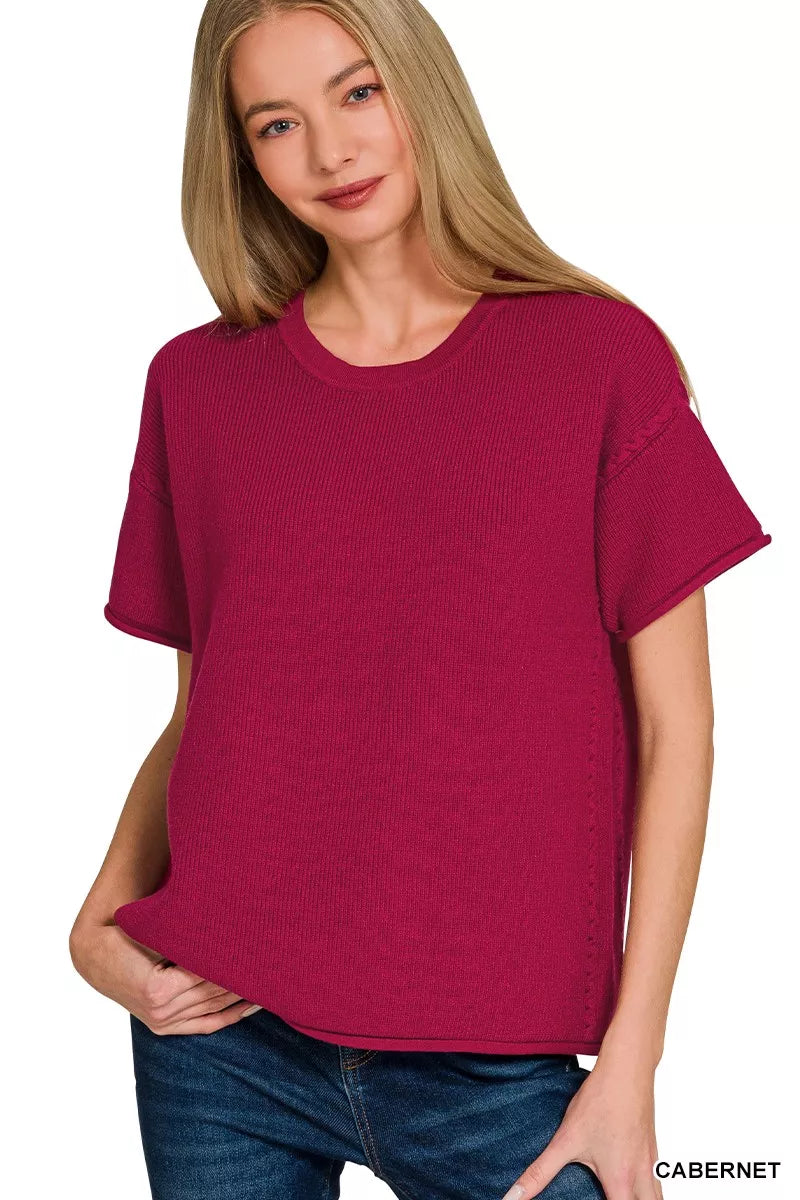 Zenana Viscose Round Neck Top & Pants Set
