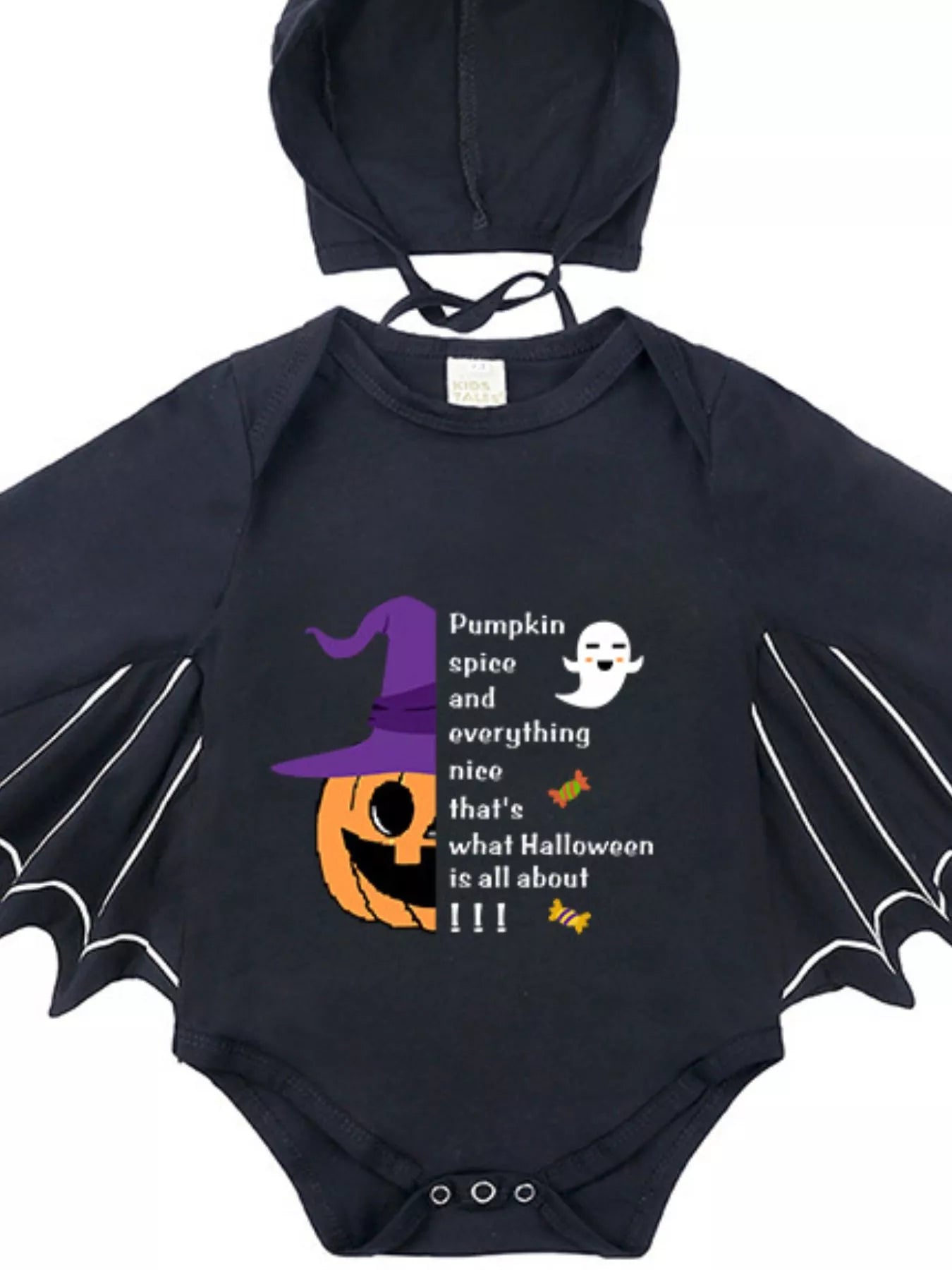 Children's Halloween Bat Bodysuit & Hat Costume Set
