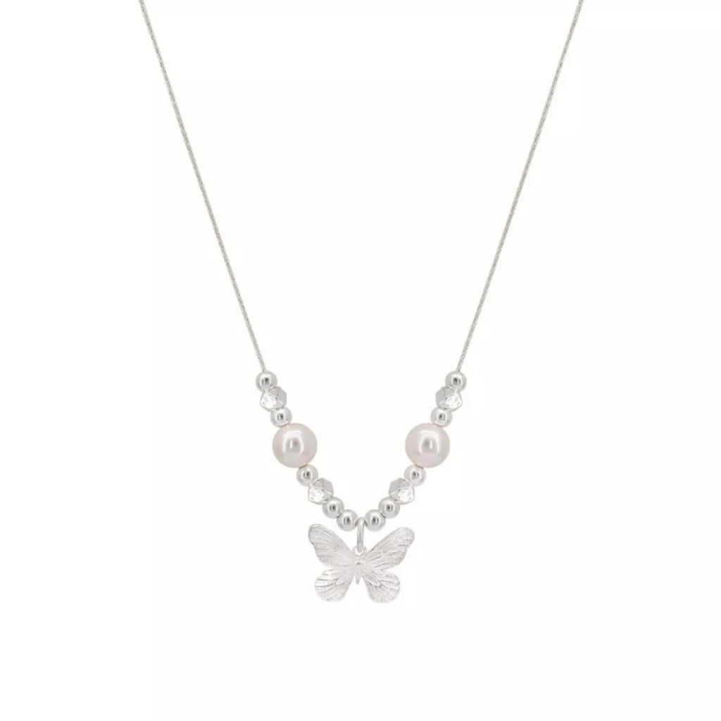 Butterfly Pearl Pendant Necklace