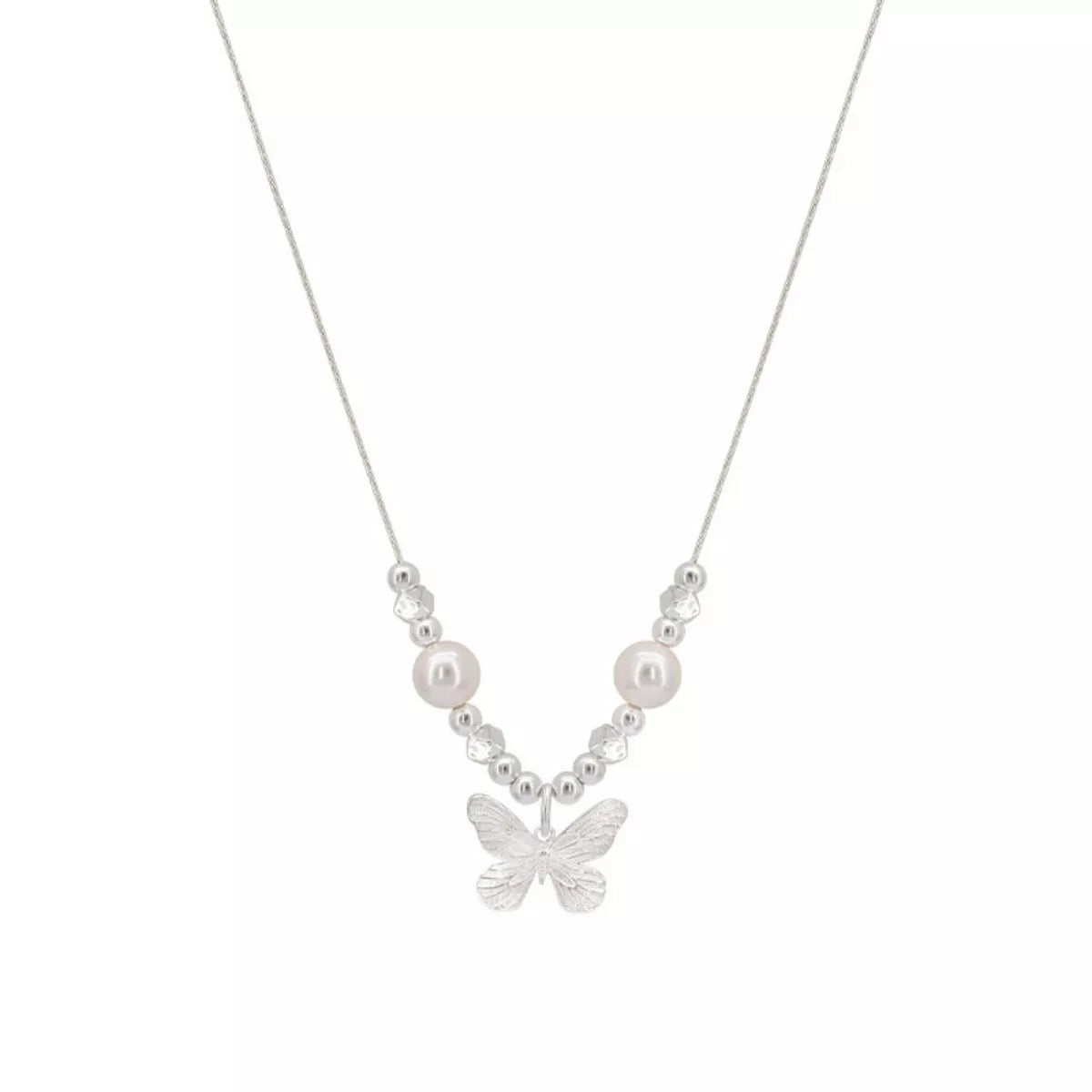 Butterfly Pearl Pendant Necklace