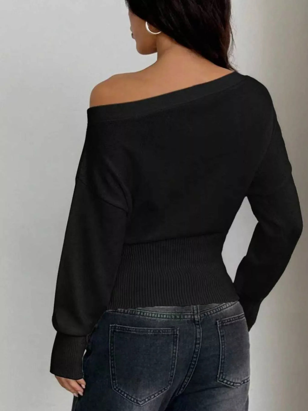 One Shoulder Cropped Sweater
