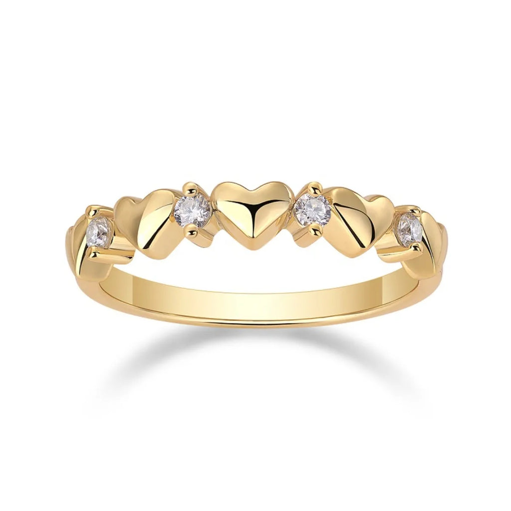 925 Sterling Silver Moissanite Heart Ring