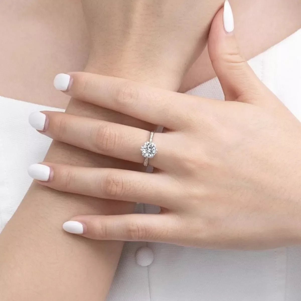 1 Carat Moissanite 925 Sterling Silver Ring