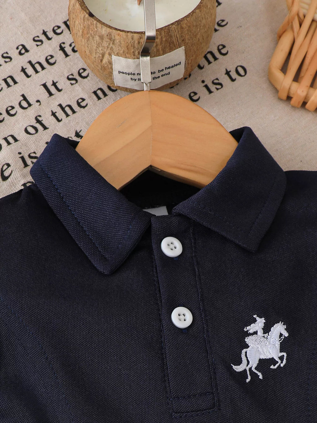 Children's Embroidered Ruffled Hem Polo Dress