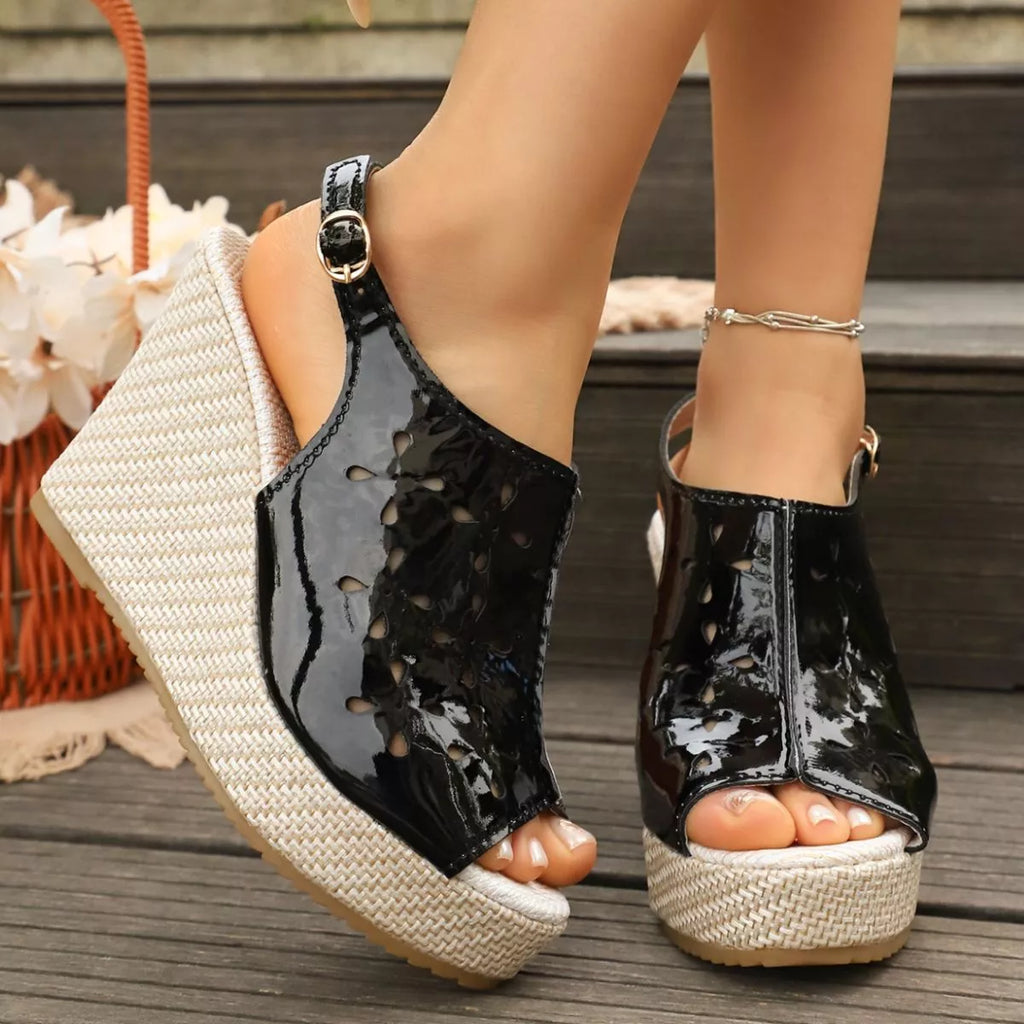Peep Toe Wedge Sandals