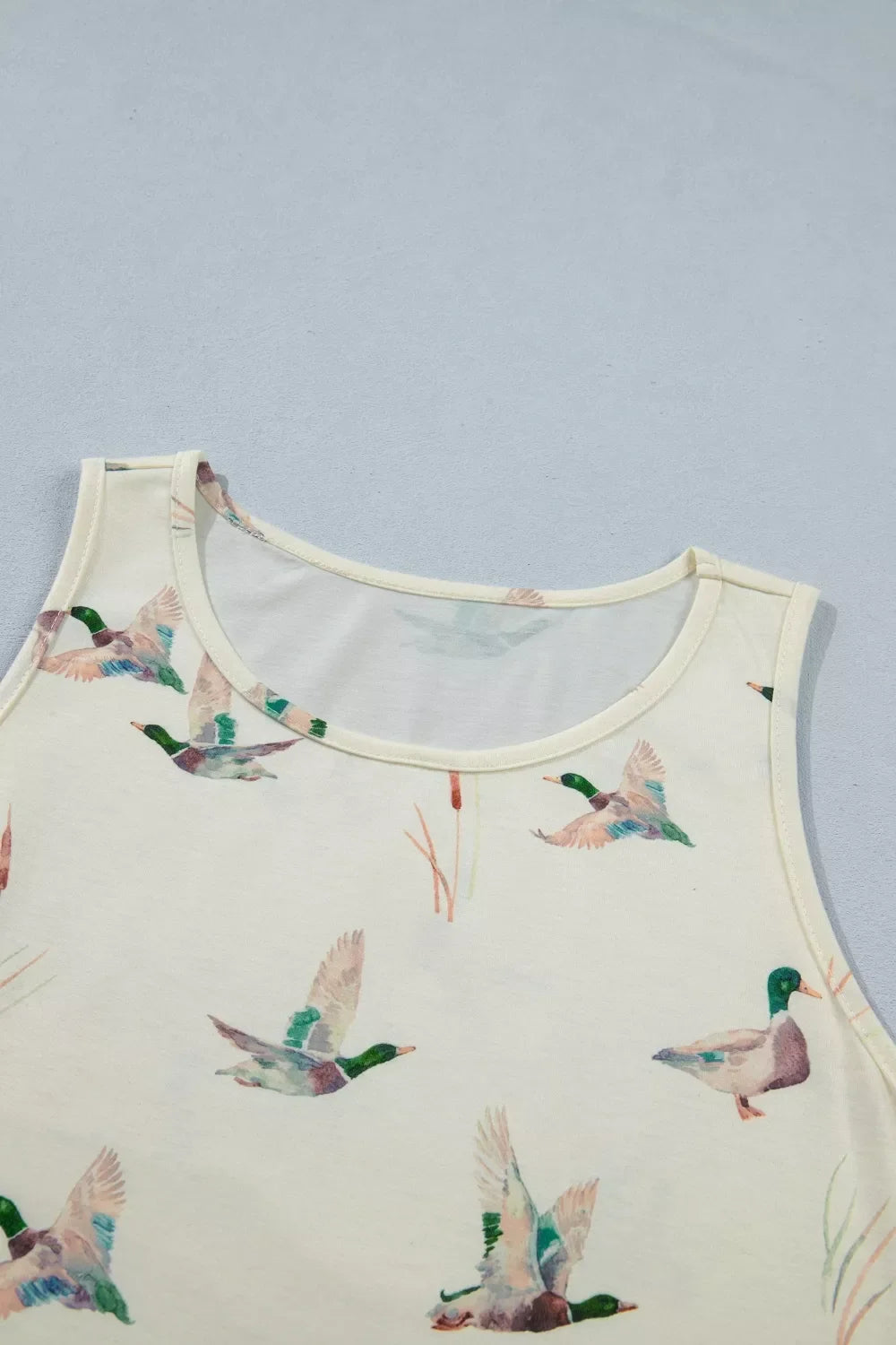 Mallard Print Western Style Tank Top