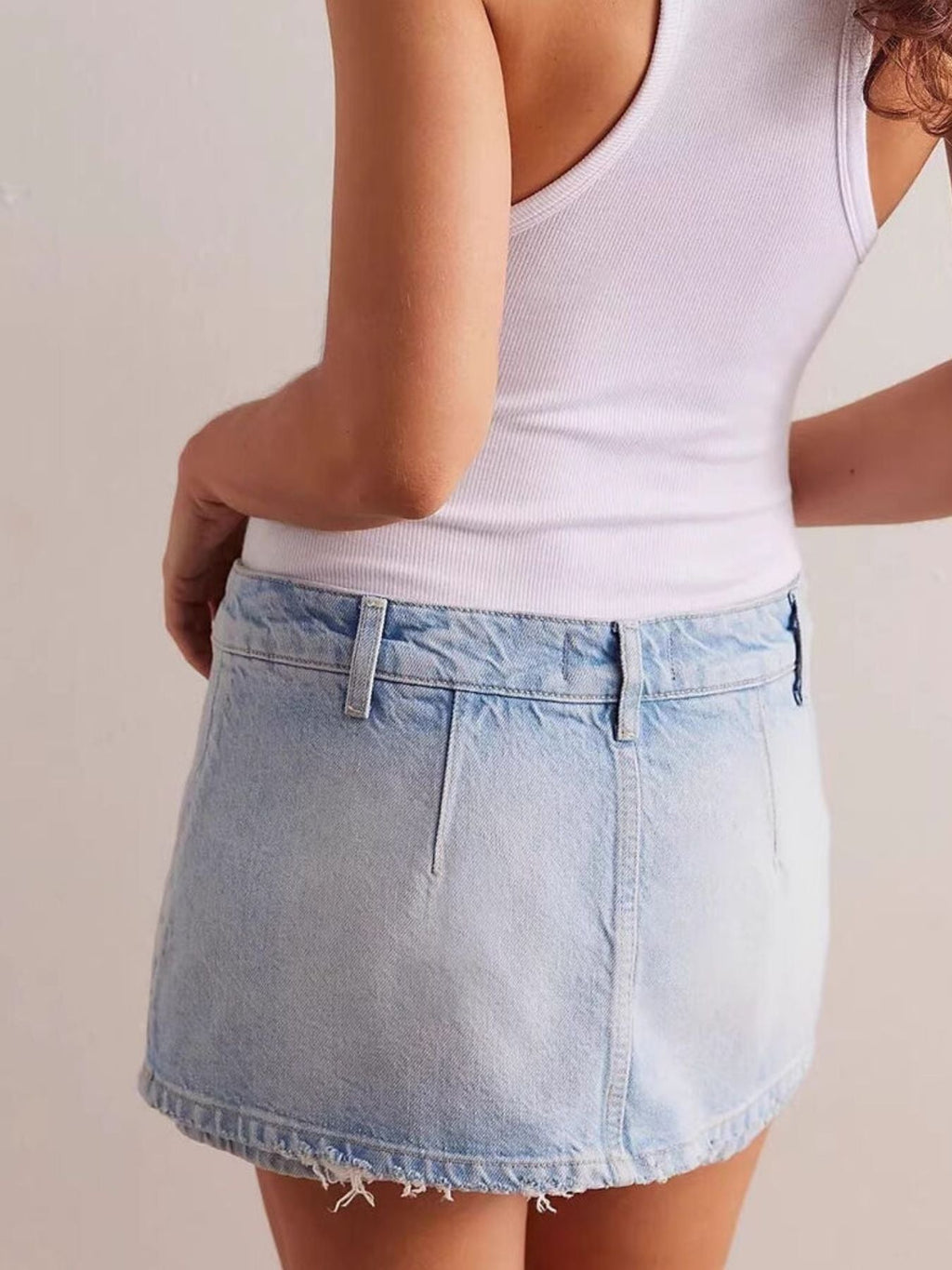 Classic Wash Denim Mini Skort