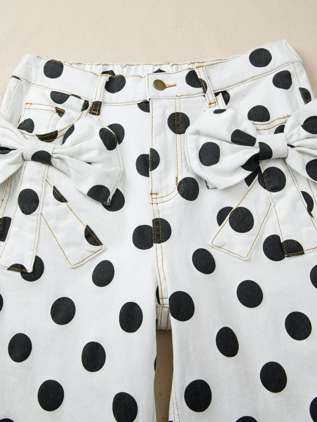 Polka Dot High-Waisted Jeans