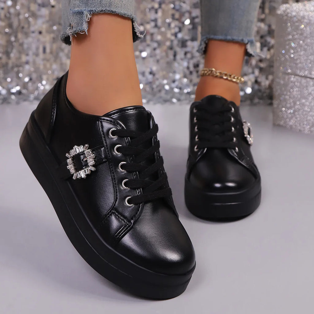 Rhinestone Embellishment Platform Sneakers