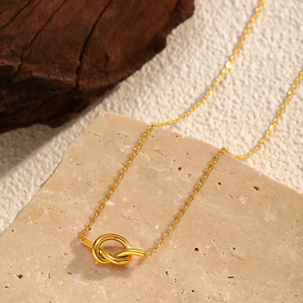 18K Gold-Plated Knot Pendant Necklace
