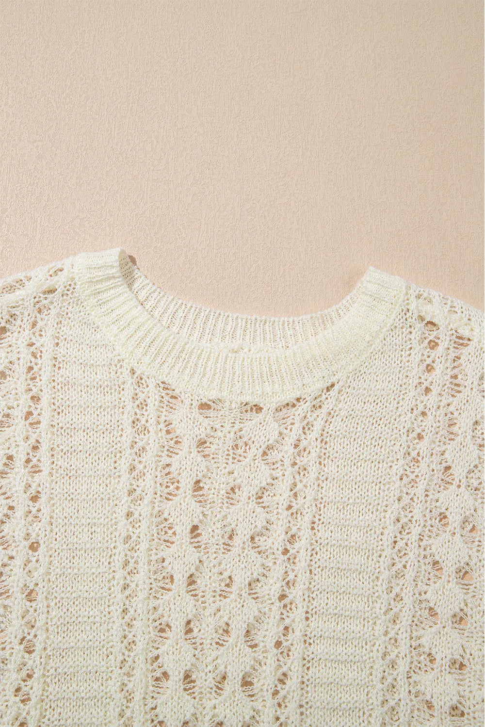 Hollow Out Drop Shoulder Sweater