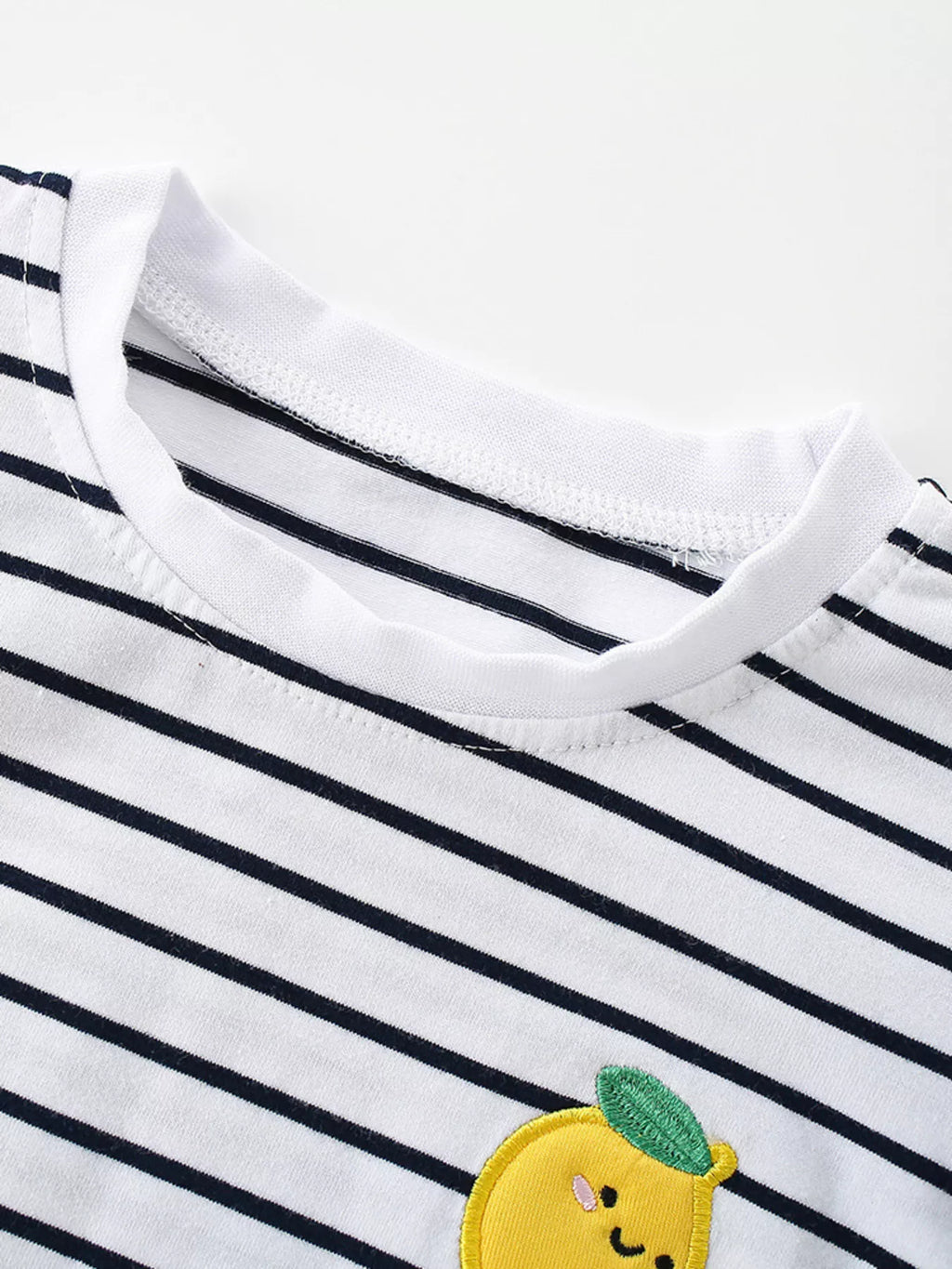 Children's Lemon Striped Ruffle Sleeve T-Shirt