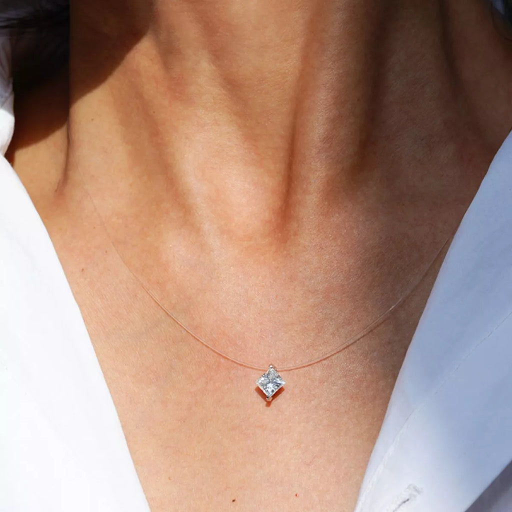 1 Carat Moissanite 925 Sterling Silver Pendant Necklace