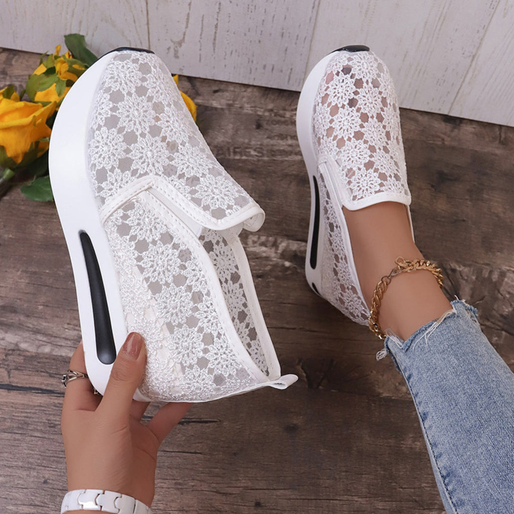 Floral Lace Breathable Slip-Ons