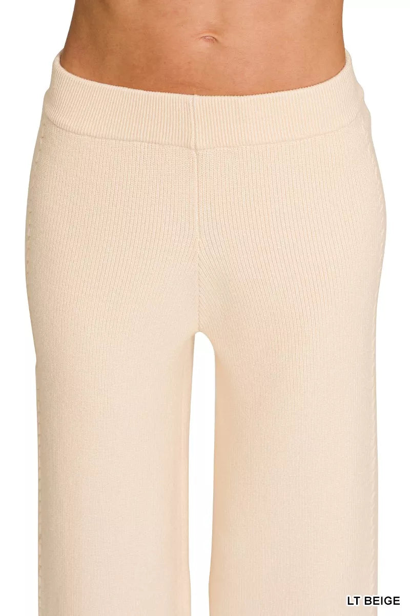 Zenana Viscose Round Neck Top & Pants Set