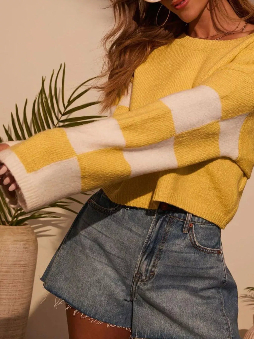 Color Block Long Sleeve Sweater