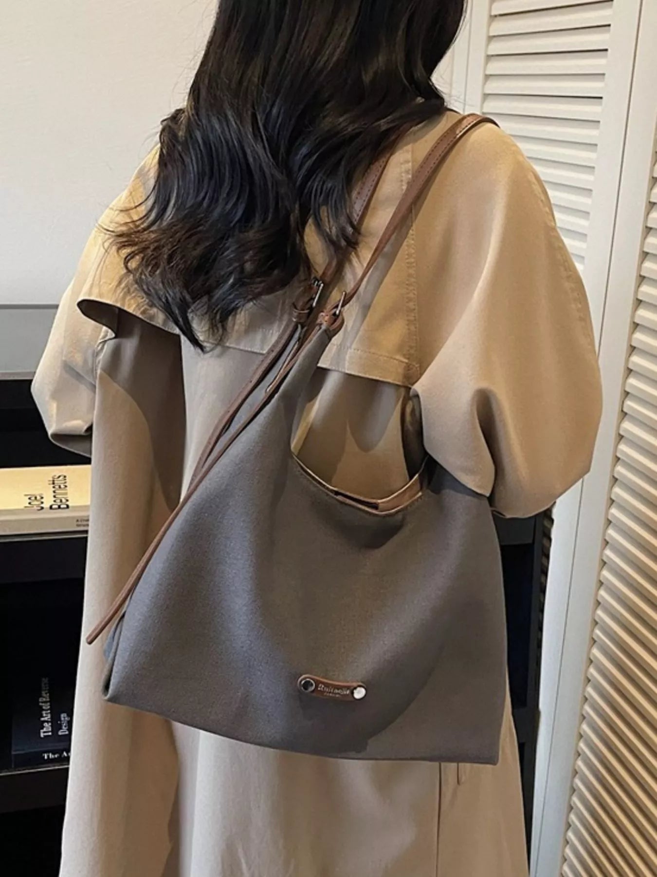 Shoulder Bag with Leather Straps