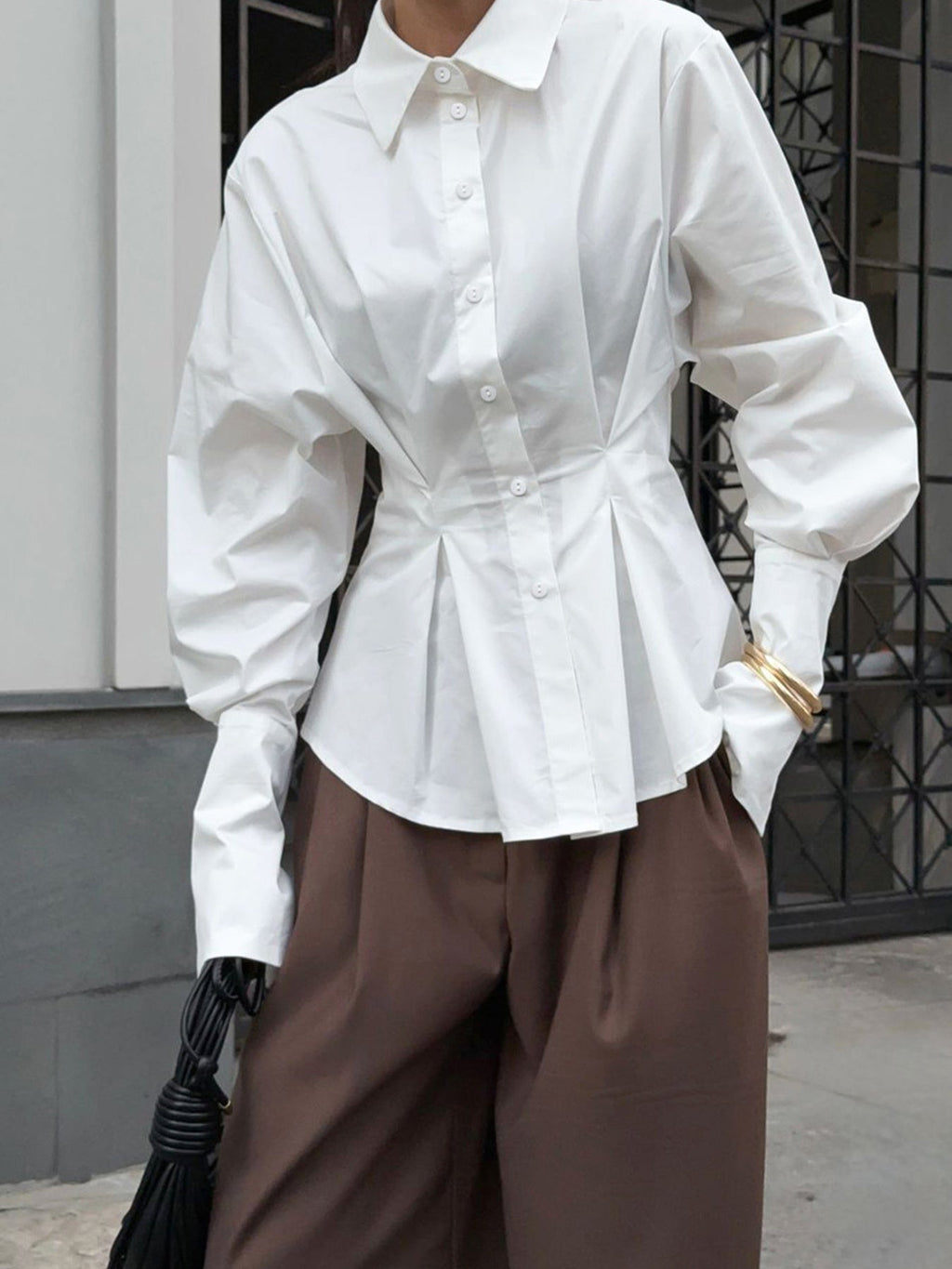 Button Up Cuff Detail Shirt