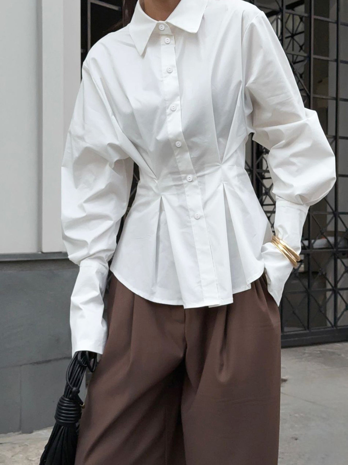 Button Up Cuff Detail Shirt