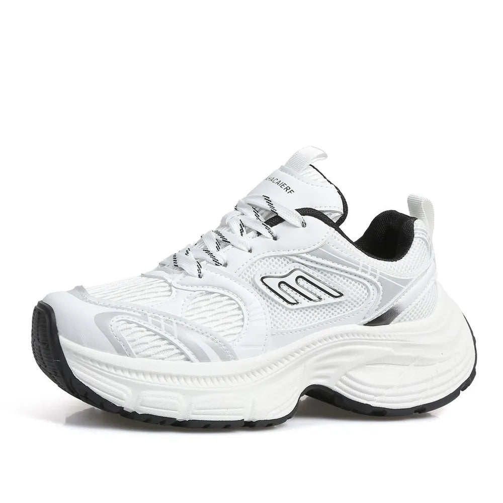 Letter Lace-Up Round Toe Athletic Shoes