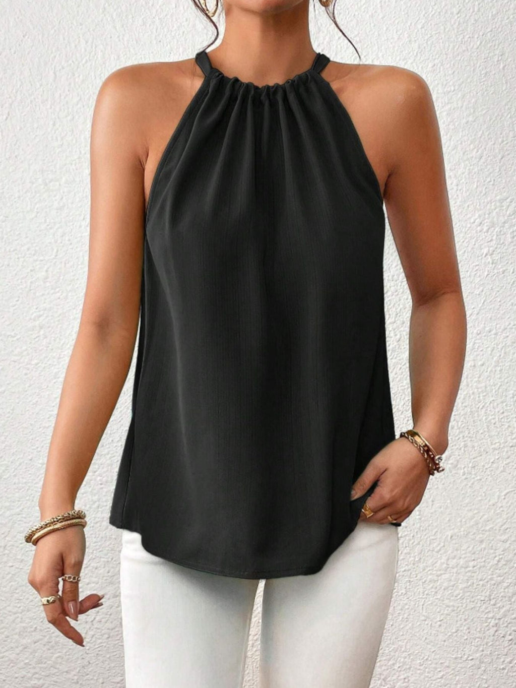 Solid Color Ruched Cami