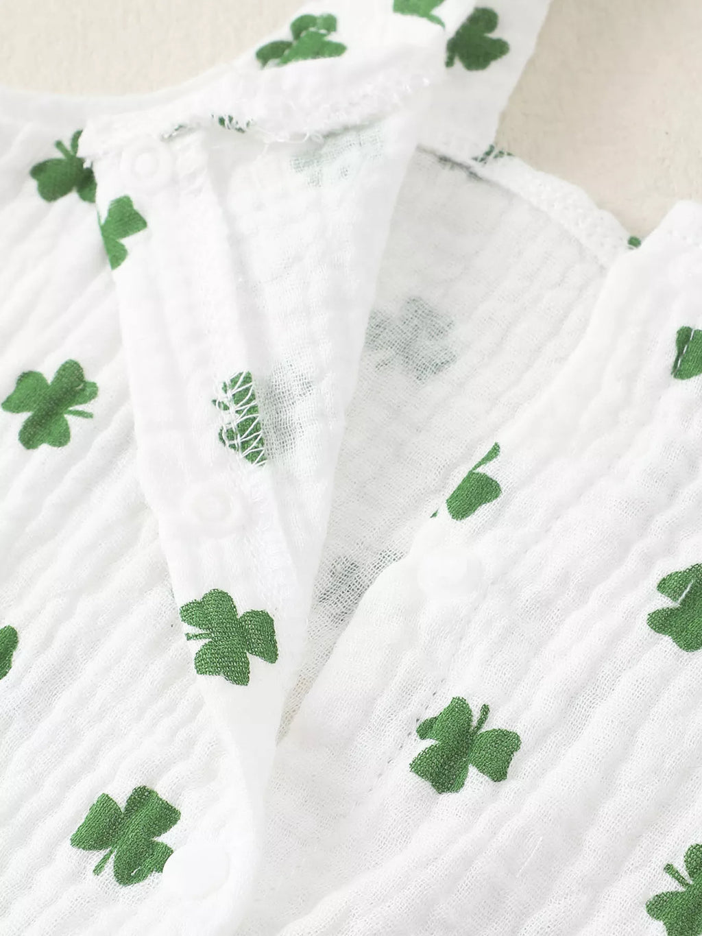 Children's Shamrock Print Ruffle Set with Headband
