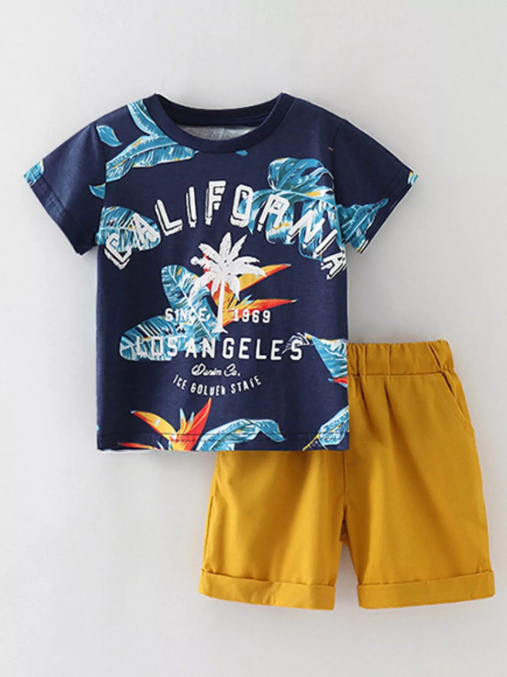 Children's California Print Tee and Shorts Outfit Set