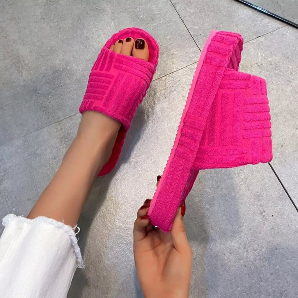 Open Toe Platform Slippers