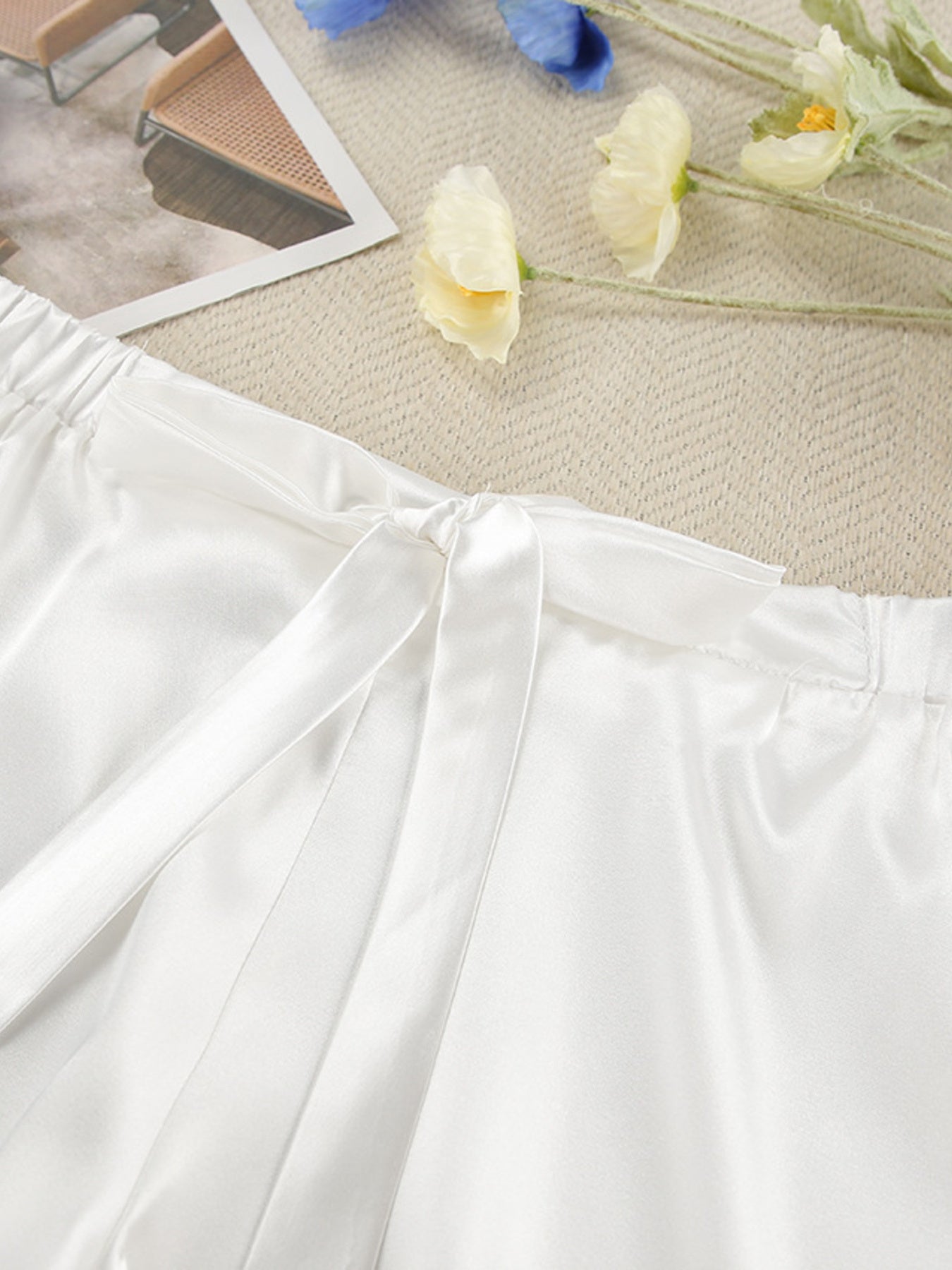 Cami & Lace Trim Cardigan & Shorts Lounge Set