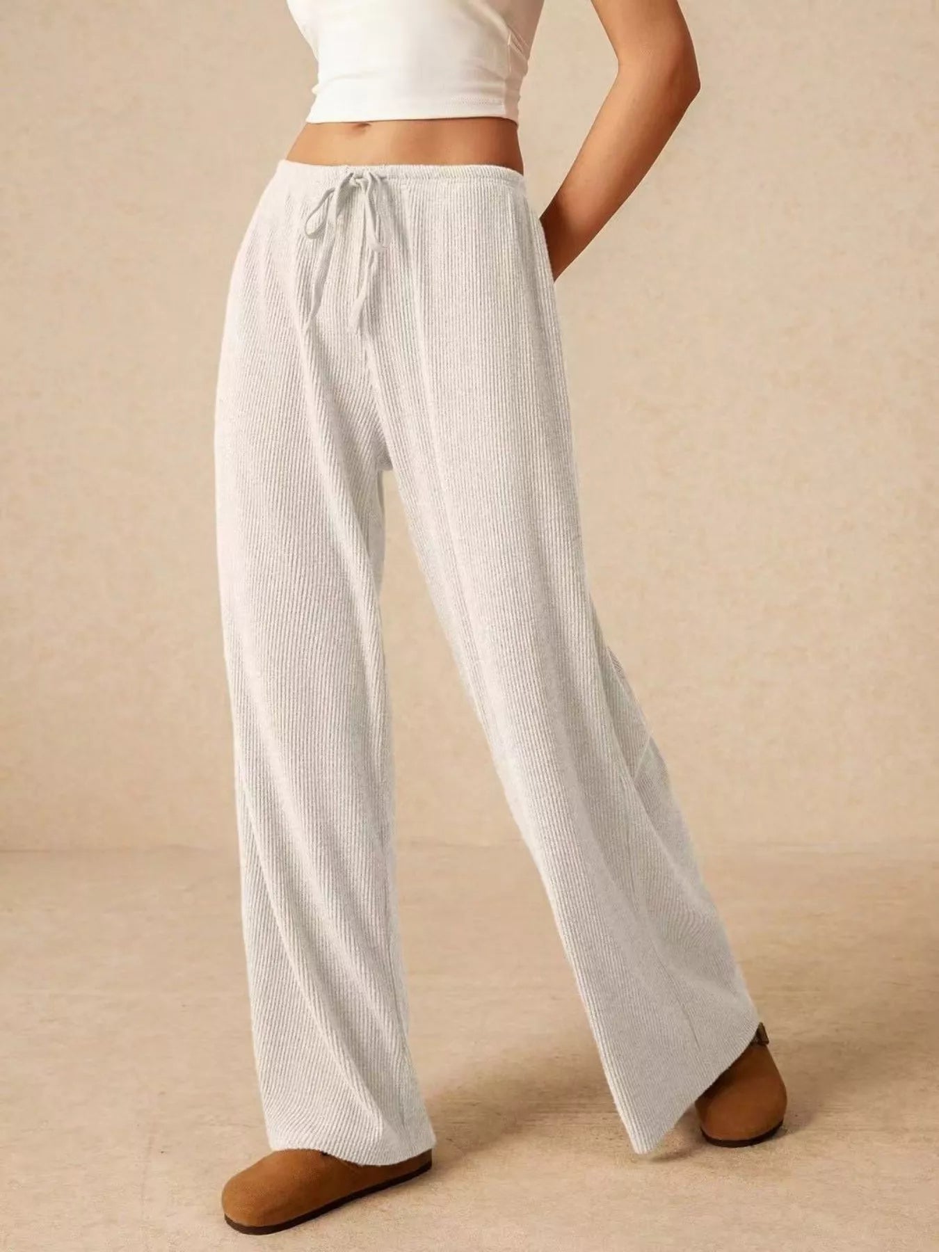 Drawstring Wide Leg Pants