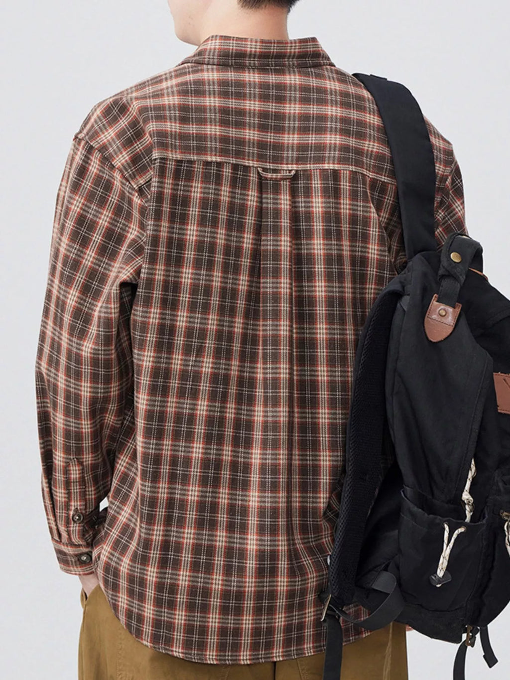 Men's Plus Size Casual Plaid Long Sleeve Shirt