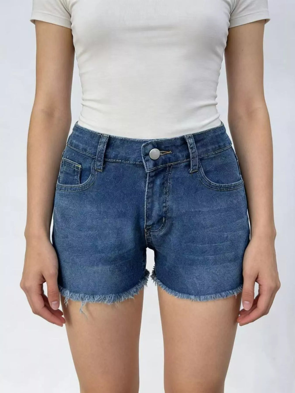 Raw Hem Denim Shorts