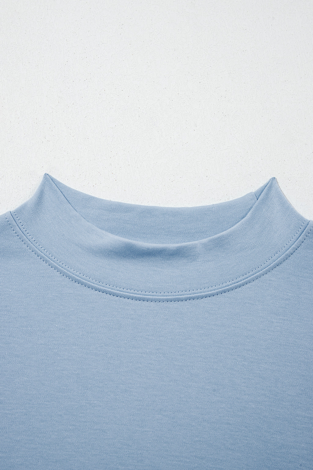 Dark Blue Solid Color High Neck Oversize Tee