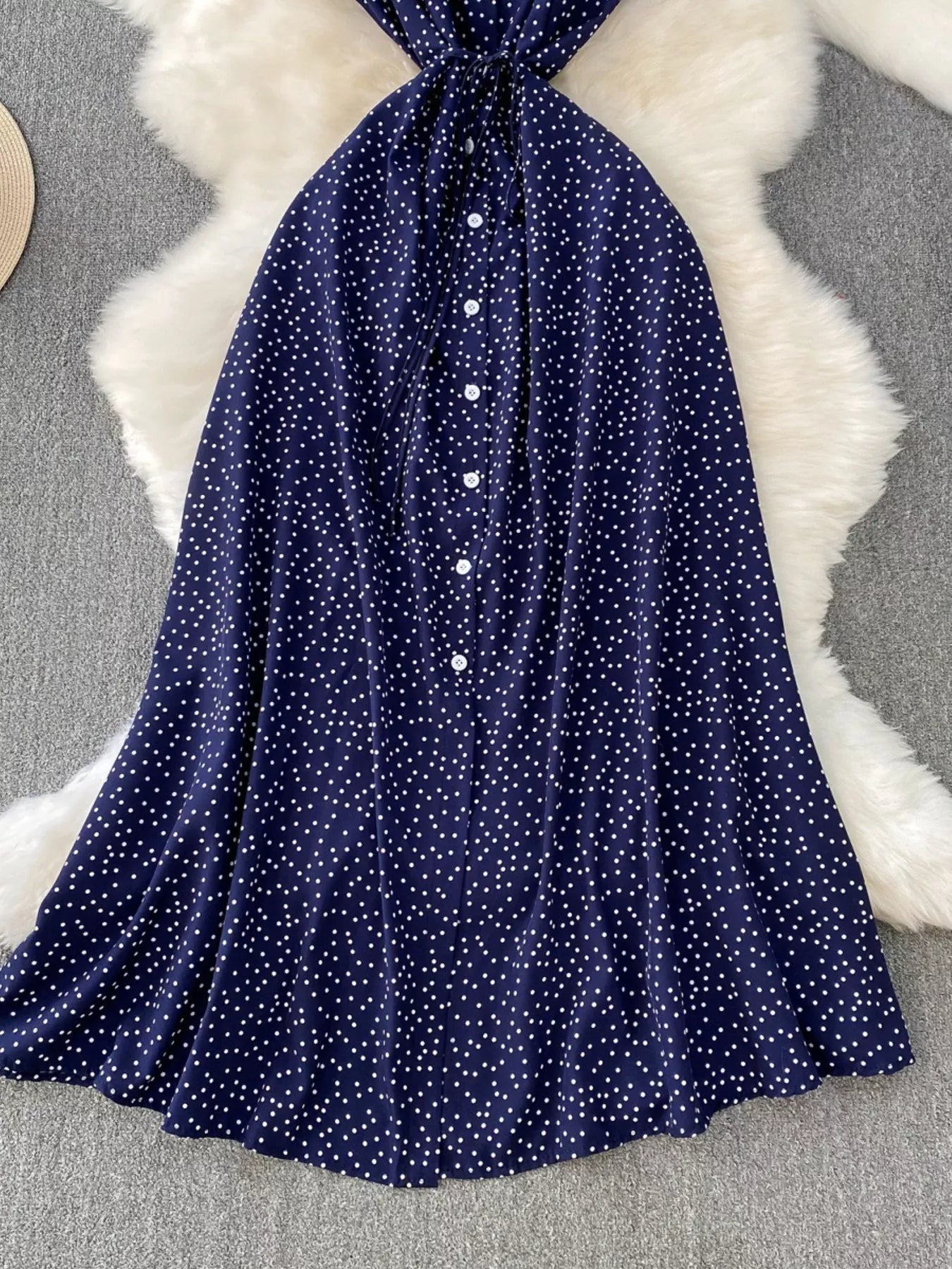 Polka Dot Button-Down Dress