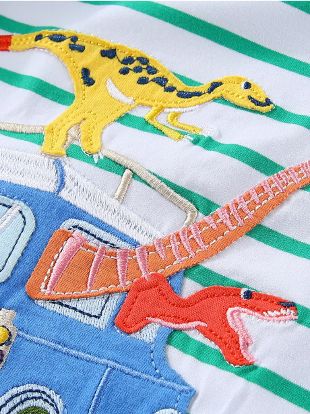 Children's Dinosaur Adventure Striped Long Sleeve T-Shirt