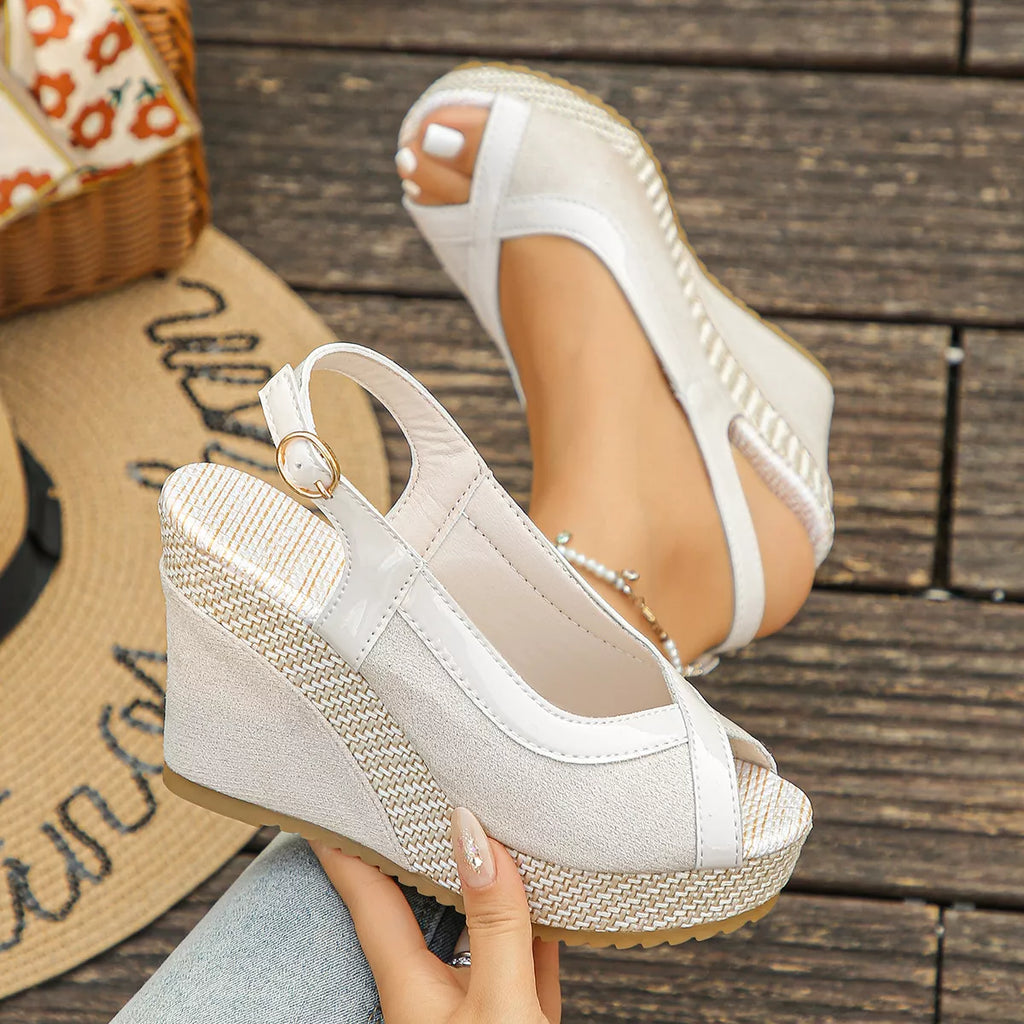 Peep Toe Wedge Sandals