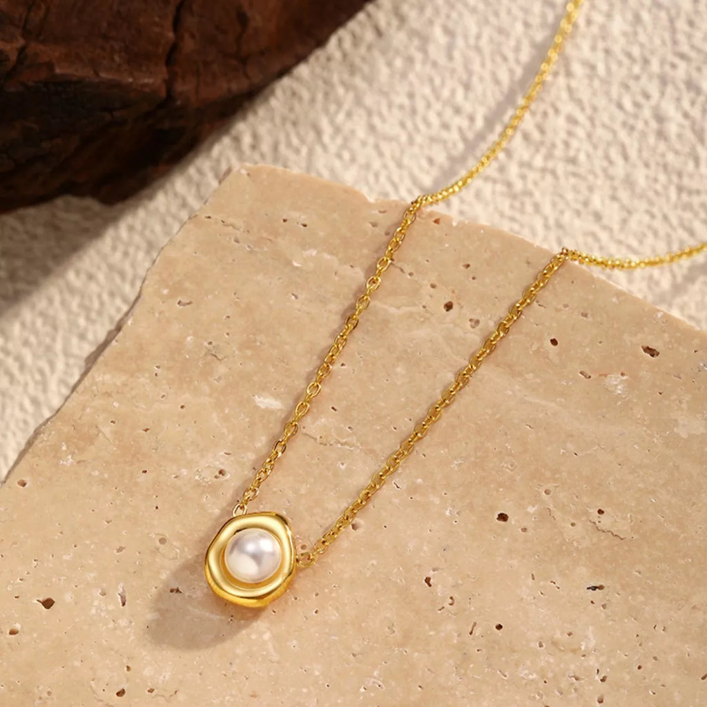18K Gold-Plated Pearl Necklace
