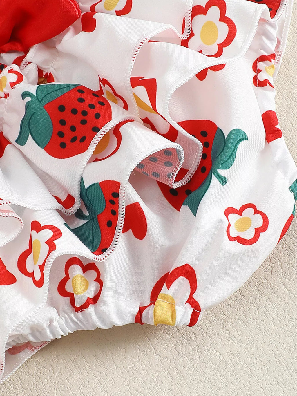 Children's Strawberry Print Cami and Skort Set with Hat