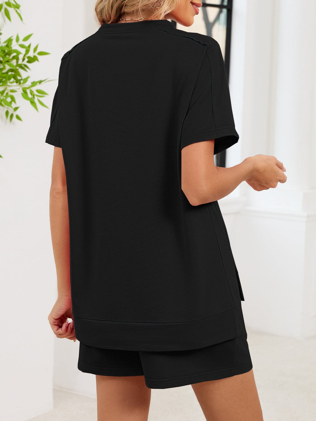 Round Neck Short Sleeve T-Shirt and Shorts Set