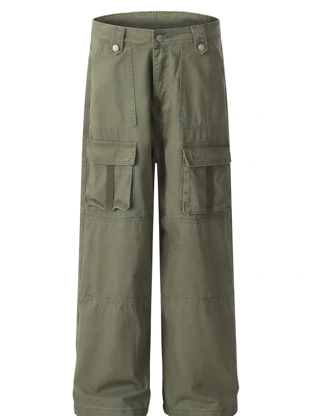 Men's Casual Cargo Wide Leg Pants with Multiple Pockets
