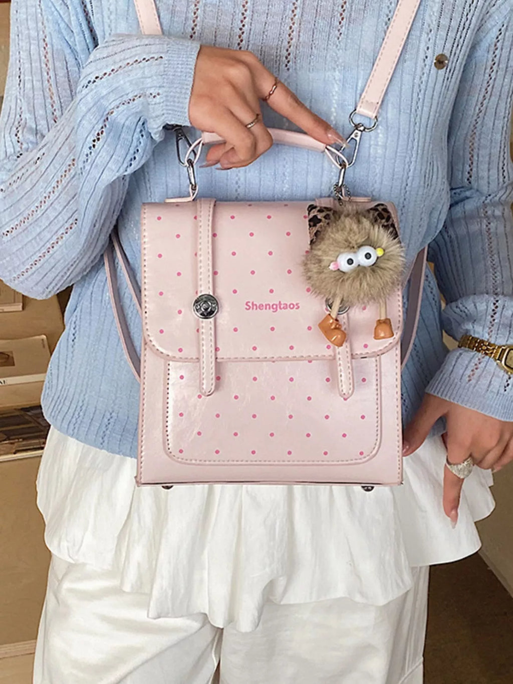 Polka Dot Backpack Bag