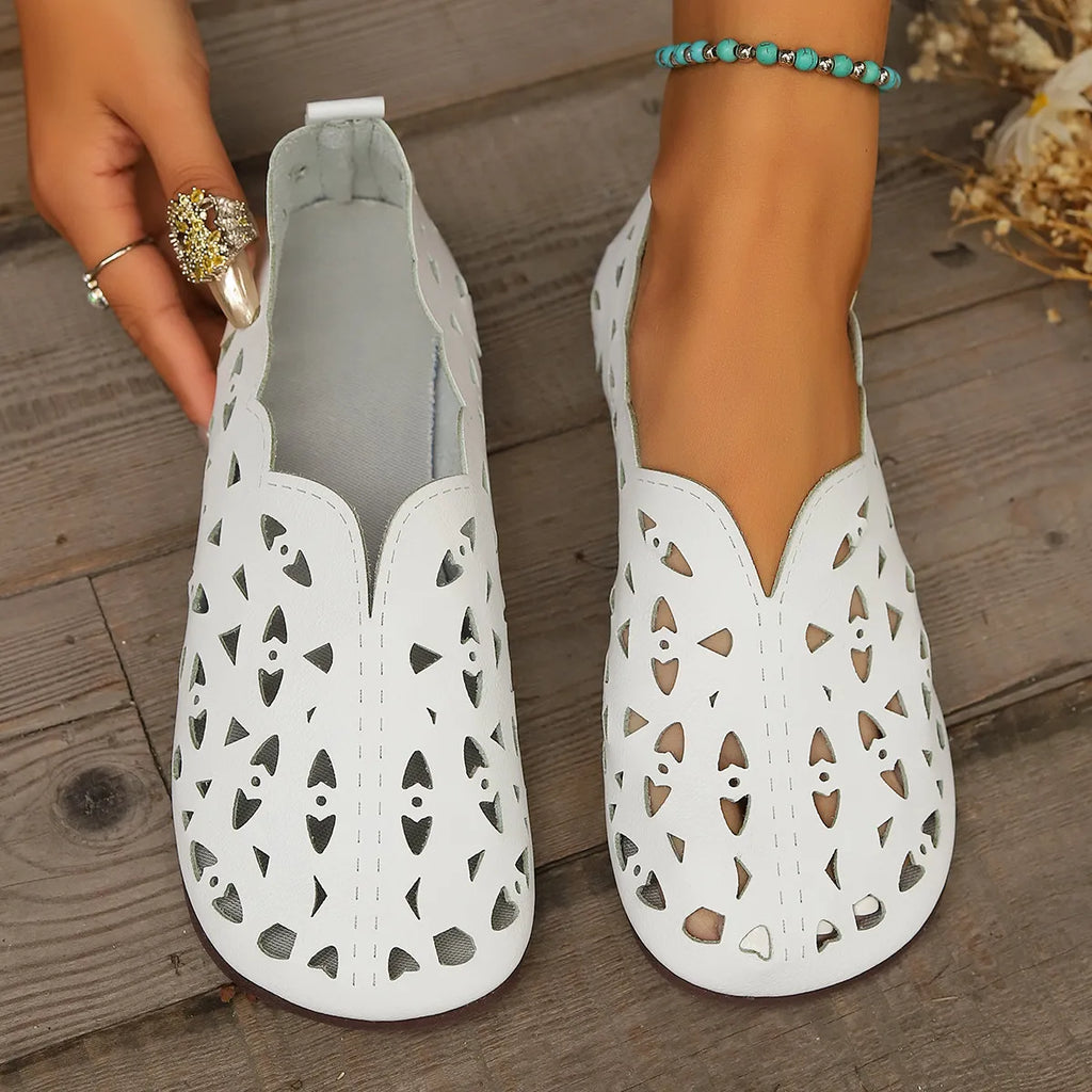 Hollow Out Breathable Casual Flat Slip-Ons