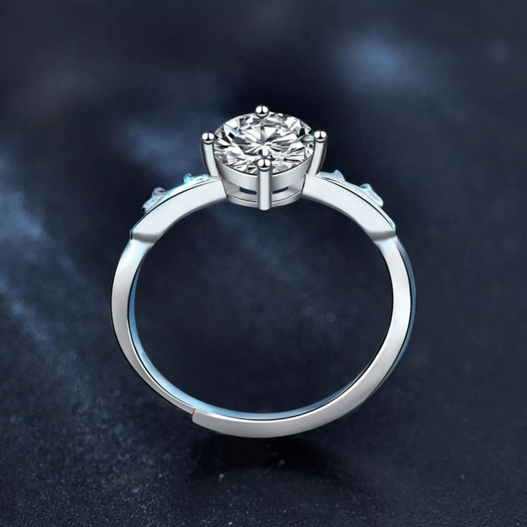 1 Carat 925 Sterling Silver Deer Antler Ring