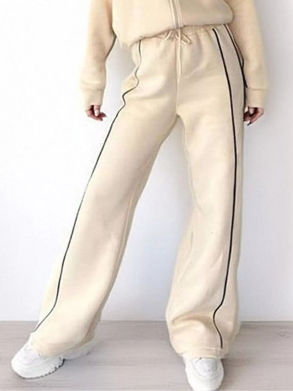 Full Size Zip Up Long Sleeve Top and Pants Set Plus Size