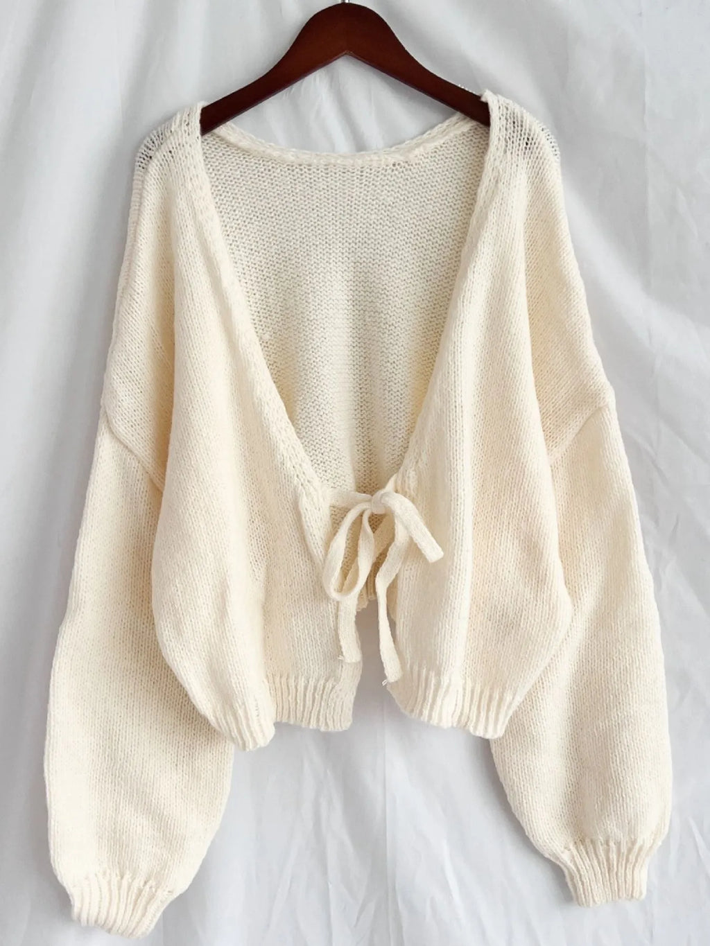 Tied Drop Shoulder Cardigan