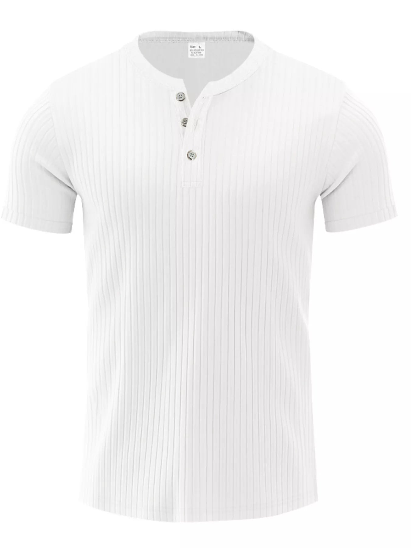 Men's Full Size Ribbed Button-Down Casual T-Shirt Plus Size